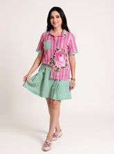 Stripes flower shirt